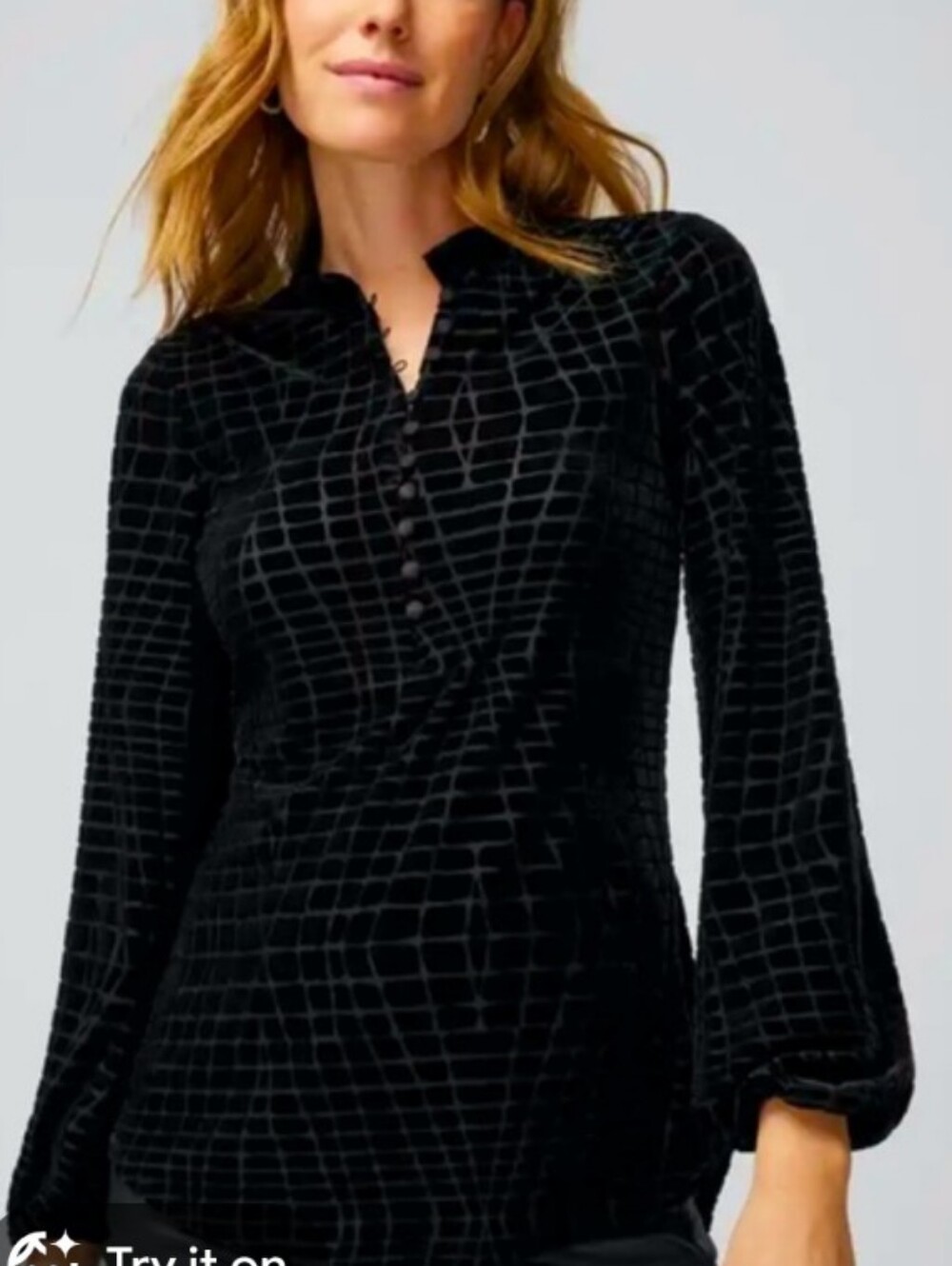 White House Black Market Womens Black‎ Burnout Blouse Top Size XS Whimsigoth